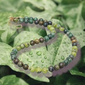 18in 8mm Genuine Jasper and Jade Handmade Beaded Necklace